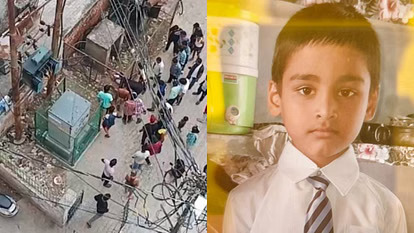 लखनऊ में ट्रांसफॉर्मर हादसे के बाद रोते मासूम दोस्त