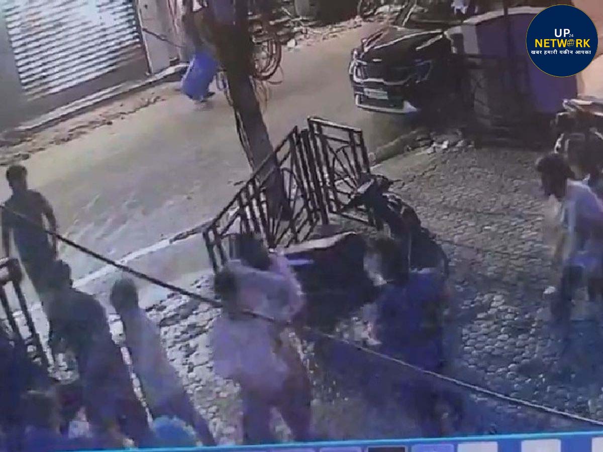 लखनऊ हुक्का बार हमला: CCTV में युवक की पिटाई और ईंट से वार