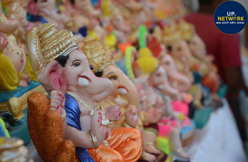 लखनऊ में गणेश चतुर्थी पर मिट्टी के गणेश की डिमांड 4 गुना बढ़ी