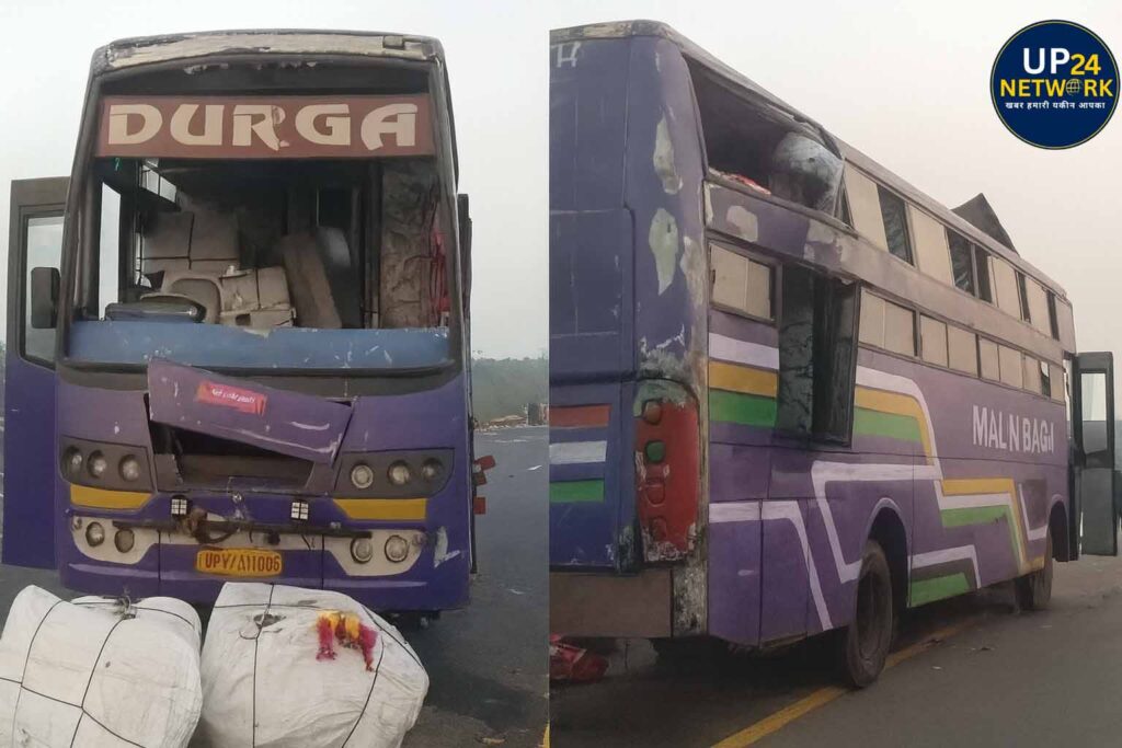 आगरा-लखनऊ एक्सप्रेसवे पर बस हादसा, 40 यात्री घायल