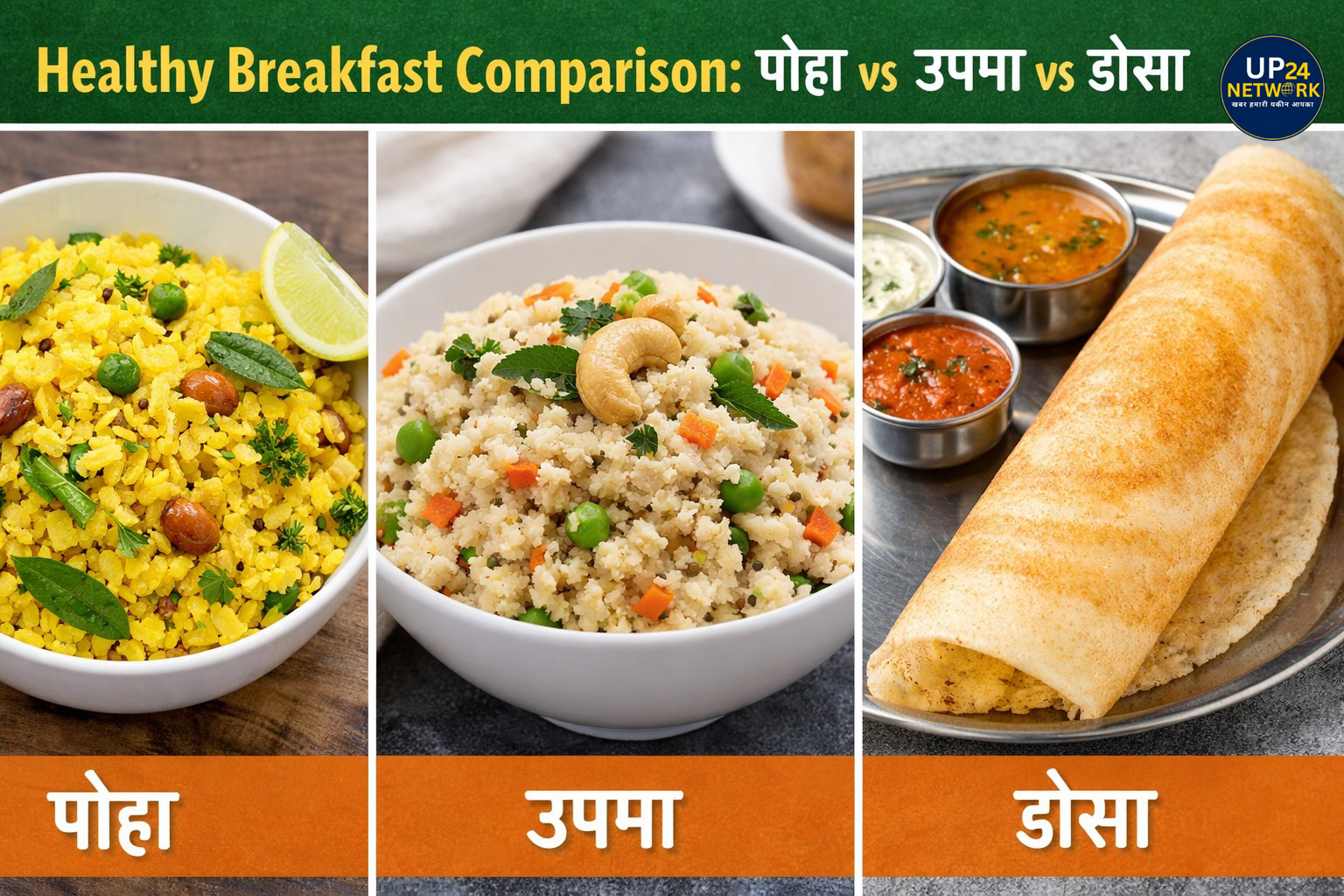 Healthy Breakfast: पोहा, उपमा या डोसा—कौन सा है सबसे हेल्दी?