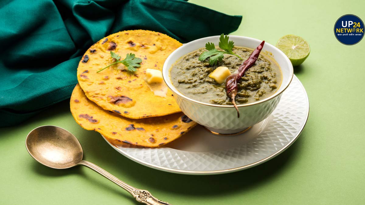 ढाबा स्टाइल मक्के की रोटी और सरसों का साग