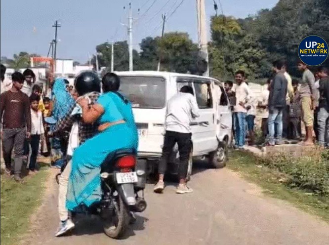 Lucknow BKT में स्कूल वैन हादसा, कई बच्चे घायल