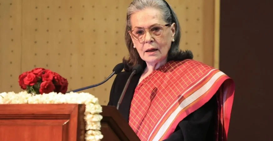गाजा संघर्ष पर सोनिया गांधी के बयान और भारत की विदेश नीति को दर्शाती सांकेतिक तस्वीर