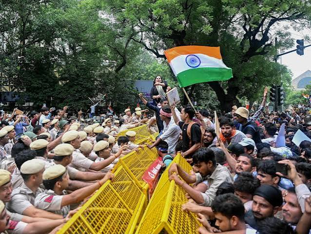 CJP protesters face police action during Chalo Sansad march in Delhi