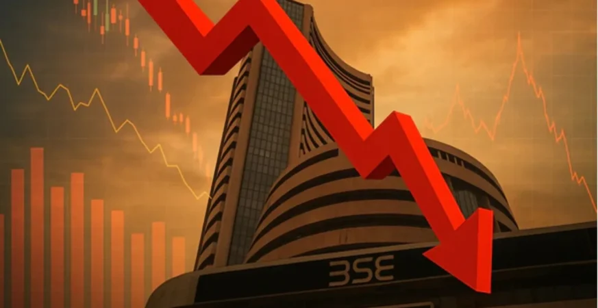 Sensex 300 अंक से ज्यादा टूटा, Nifty 24,200 के करीब; Crude Oil और ग्लोबल तनाव से बाजार दबाव में 5 Stock Market down 1761299904427