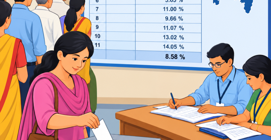 यूपी विधान परिषद चुनाव: सुबह 10 बजे तक 8.58% मतदान, गोरखपुर-फैजाबाद शिक्षक खंड में सबसे ज्यादा वोटिंग 5 यूपी एमएलसी चुनाव 2026, यूपी एमएलसी चुनाव मतदान प्रतिशत, उत्तर प्रदेश विधान परिषद चुनाव, सुबह 10 बजे तक मतदान, यूपी चुनाव वोटिंग प्रतिशत, गोरखपुर फैजाबाद शिक्षक खंड, बरेली मुरादाबाद शिक्षक एमएलसी चुनाव, इलाहाबाद झांसी स्नातक खंड, लखनऊ स्नातक खंड मतदान, लखनऊ शिक्षक खंड मतदान, वाराणसी एमएलसी चुनाव, मेरठ एमएलसी चुनाव, आगरा एमएलसी चुनाव, उत्तर प्रदेश चुनाव समाचार, लखनऊ राजनीतिक समाचार, मुख्य निर्वाचन अधिकारी उत्तर प्रदेश, यूपी एमएलसी चुनाव लाइव अपडेट,UP MLC Election 2026, UP MLC Voting Percentage, Uttar Pradesh Legislative Council Election, UP MLC Election Voting Updates, UP Election Turnout 10 AM, Gorakhpur Faizabad Teachers Constituency, Bareilly Moradabad Teachers Constituency, Allahabad Jhansi Graduate Constituency, Lucknow Graduate MLC Election, Lucknow Teachers MLC Election, Varanasi MLC Election, Meerut MLC Election, Agra MLC Election, Uttar Pradesh Election News, UP Chief Electoral Officer, UP Legislative Council Polling Percentage,#UPMLCElection2026, #UPMLCElection, #VotingPercentage, #UttarPradeshNews, #UPNews, #LegislativeCouncilElection, #GorakhpurNews, #FaizabadNews, #LucknowNews, #BareillyNews, #VaranasiNews, #MeerutNews, #AgraNews, #यूपीएमएलसीचुनाव, #उत्तरप्रदेशसमाचार, #मतदानप्रतिशत, #विधानपरिषदचुनाव,उत्तर प्रदेश एमएलसी चुनाव 2026 में स्नातक और शिक्षक निर्वाचन क्षेत्रों के मतदान केंद्र पर वोट डालते मतदाता।