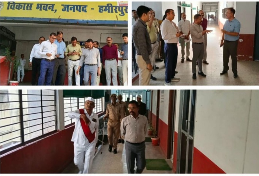 हमीरपुर विकास भवन में डीएम अशोक कुमार का औचक निरीक्षण, साफ-सफाई और कर्मचारियों की उपस्थिति की जांच