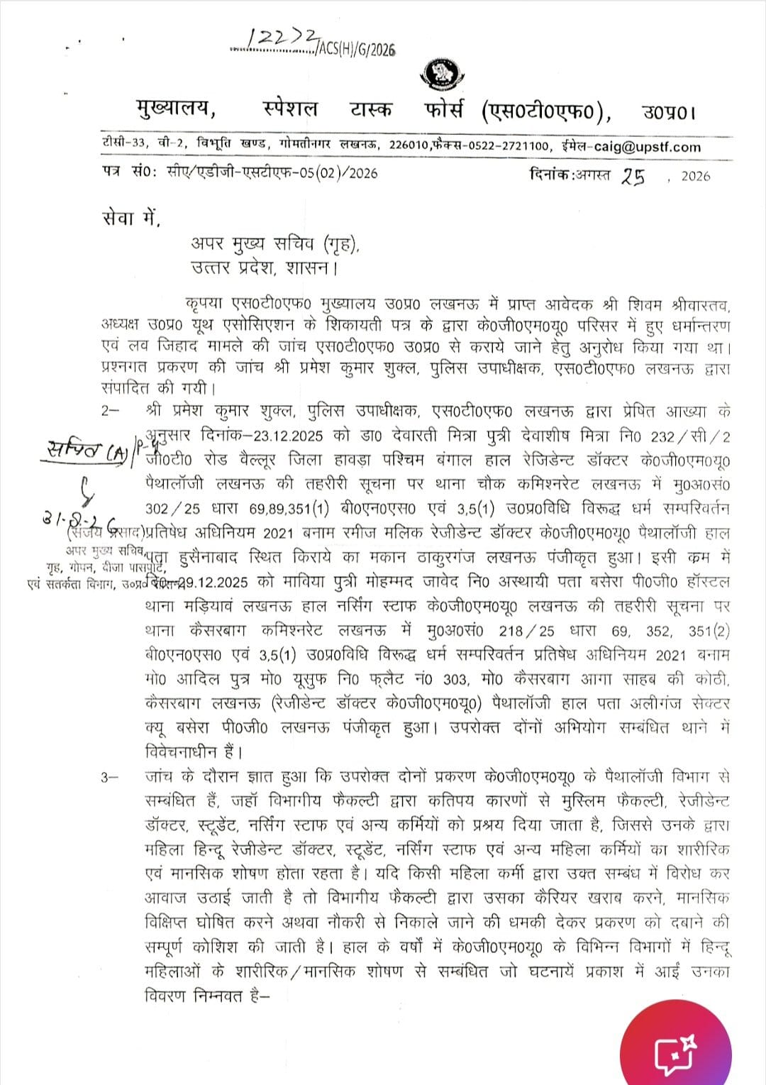 KGMU मामले में शासन का एक्शन
