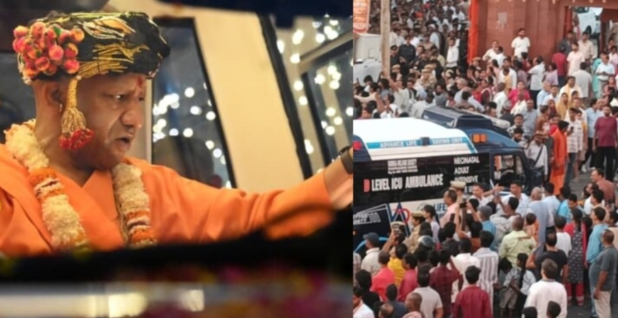 सीएम योगी ने रुकवाई विजयादशमी शोभायात्रा, एंबुलेंस को दिया रास्ता
