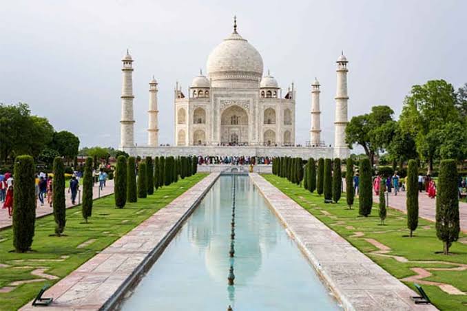 Green and black insect stains on the northern marble walls of the Taj Mahal in Agra,आगरा के ताजमहल की संगमरमरी दीवारों पर कीड़ों के कारण हरे और काले दाग,