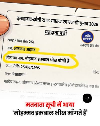 वोटर लिस्ट में नाम का अजीबोगरीब अनुवाद