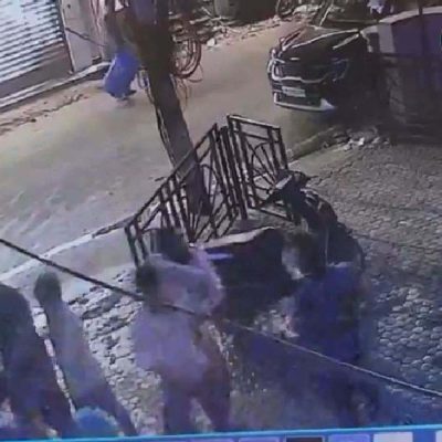 लखनऊ हुक्का बार हमला: CCTV में युवक की पिटाई और ईंट से वार