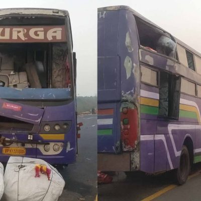 आगरा-लखनऊ एक्सप्रेसवे पर बस हादसा, 40 यात्री घायल