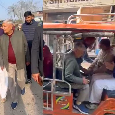 Vrindavan में ई-रिक्शा से घूमे नीतीश के बेटे निशांत